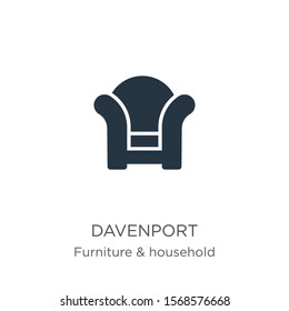 Davenport icon vector. Trendy flat davenport icon from furniture and household collection isolated on white background. Vector illustration can be used for web and mobile graphic design, logo, eps10