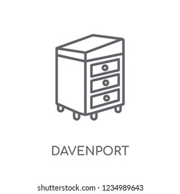Davenport linear icon. Modern outline Davenport logo concept on white background from Furniture and Household collection. Suitable for use on web apps, mobile apps and print media.