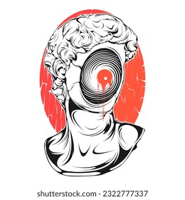 David Bust Vintage Vector Illustration