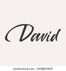 David. English name handwritten inscription. hand drawn lettering. High quality calligraphy card. Vector illustration.