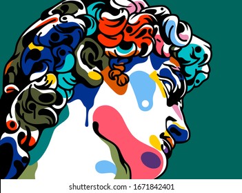 David face color design vector Illustration art