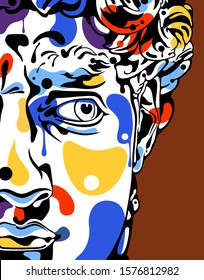 David face idea color vector art