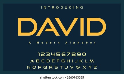 David font. Elegant alphabet letters font and number. Lettering Minimal Fashion Designs. Typography fonts regular uppercase. vector illustration