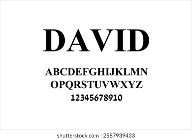 David font for logo and headline. Isolated vector typeset