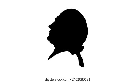 David Garrick, schwarz, einzelne Silhouette