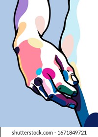 David hand color design vector Illustration art