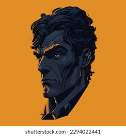 Ilustración de cabeza de David con vector de material de calidad superior