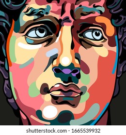 David michelangelo face Illustration vector art