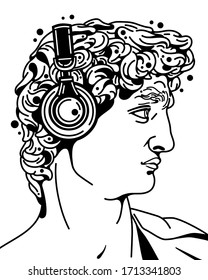 David Michelangelo music. character vector art.