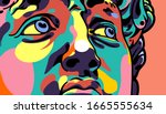 David michelangelo portraits Illustration vector art