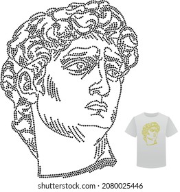 David. Rhinestone design for hot-fix transfer. Beautiful applique rhinestone motif.