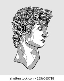 David sculpture. Vector illustration hand drawn. 