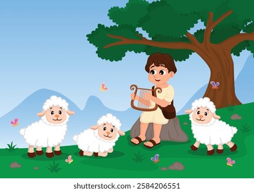 David the shepherd cartoon bible story