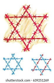 David Star and barbed wire