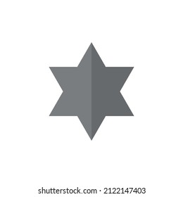 David star grey flat vector icon