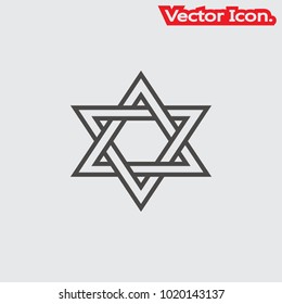 David star icon isolated sign symbol and flat style for app, web and digital design. Vector illustration.