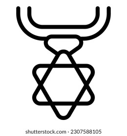 David star icon outline vector. Religion torah. Bread food