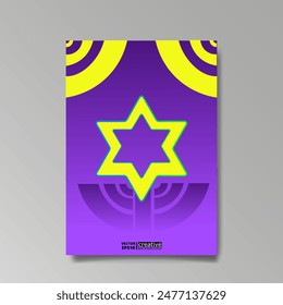 David star, Judaica poster concept. luxury template, menorah, Jewish symbol, traditional culture sign, geometric hexagram ornate