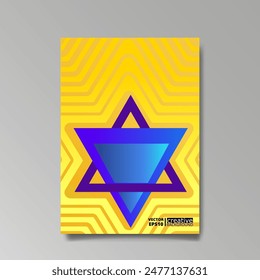 David star, Judaica poster concept. luxury template, menorah, Jewish symbol, traditional culture sign, geometric hexagram ornate