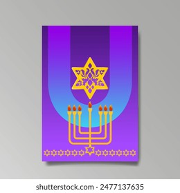 David star, Judaica poster concept. luxury template, menorah, Jewish symbol, traditional culture sign, geometric hexagram ornate