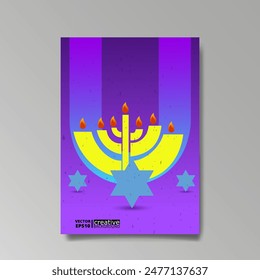 David star, Judaica poster concept. luxury template, menorah, Jewish symbol, traditional culture sign, geometric hexagram ornate