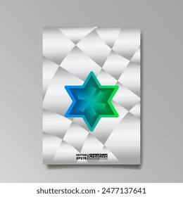 David star, Judaica poster concept. luxury template, menorah, Jewish symbol, traditional culture sign, geometric hexagram ornate