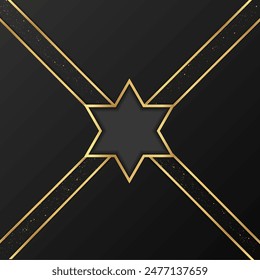 David star, Judaica poster concept. luxury template, menorah, Jewish symbol, traditional culture sign, geometric hexagram ornate