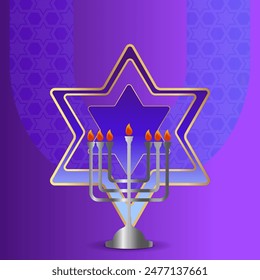 David star, Judaica poster concept. luxury template, menorah, Jewish symbol, traditional culture sign, geometric hexagram ornate