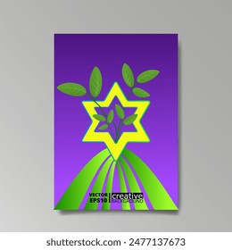 David star, Judaica poster concept. luxury template, menorah, Jewish symbol, traditional culture sign, geometric hexagram ornate