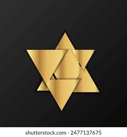 David star, Judaica poster concept. luxury template, menorah, Jewish symbol, traditional culture sign, geometric hexagram ornate