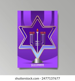 David star, Judaica poster concept. luxury template, menorah, Jewish symbol, traditional culture sign, geometric hexagram ornate