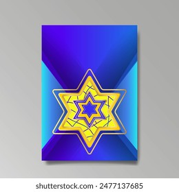 David star, Judaica poster concept. luxury template, menorah, Jewish symbol, traditional culture sign, geometric hexagram ornate