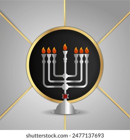 David star, Judaica poster concept. luxury template, menorah, Jewish symbol, traditional culture sign, geometric hexagram ornate