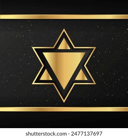 David star, Judaica poster concept. luxury template, menorah, Jewish symbol, traditional culture sign, geometric hexagram ornate