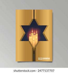 David star, Judaica poster concept. luxury template, menorah, Jewish symbol, traditional culture sign, geometric hexagram ornate