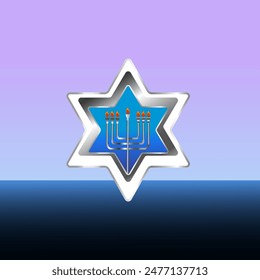 David star, Judaica poster concept. luxury template, menorah, Jewish symbol, traditional culture sign, geometric hexagram ornate