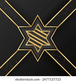 David star, Judaica poster concept. luxury template, menorah, Jewish symbol, traditional culture sign, geometric hexagram ornate