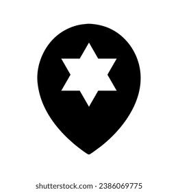 david star location pin icon vector isolated
