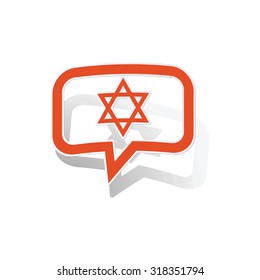 David Star message sticker, orange chat bubble with image inside, on white background