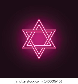 David star neon icon. Elements of Religion set. Simple icon for websites, web design, mobile app, info graphics