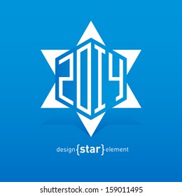 The David star with new year date Abstract vector design element