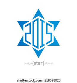 The David star with new year date Abstract vector design element