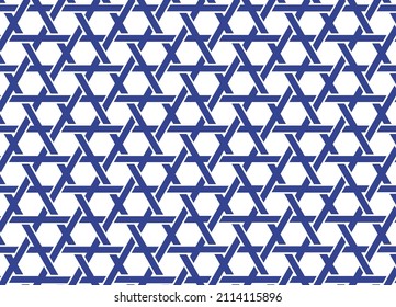 David star pattern. Blue geometric star pattern. vector jewish pattern. 
