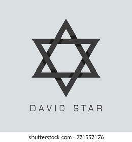 david star symbol or sign. isolated on grey background. overlapping technique. vector illustration
