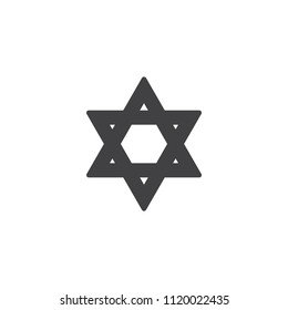 David star vector icon. filled flat sign for mobile concept and web design. Judaism religion simple solid icon. Symbol, logo illustration. Pixel perfect vector graphics