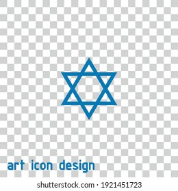 David star vector icon on an abstract background