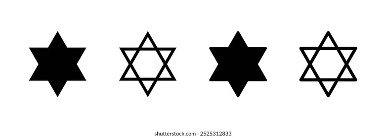 David star  vector icons set. Israel symbol of religion vector file