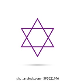 david star. Violet icon and gray shadow 