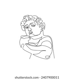 David statue drawn in line art style