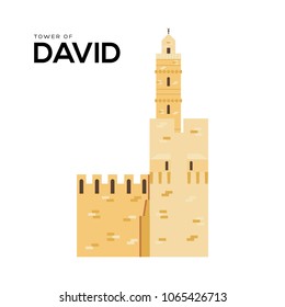 David tower vector illustration symbol object. Flat icon style concept design